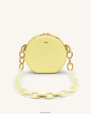 Jw Pei Bolsos - JW PEI Bolsa de hombro con círculo de cadena acrílica de gradiente de luna Croc de color amarillo claro L848F874 bolso de hombro