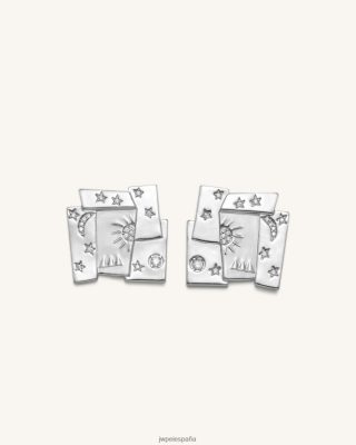 Jw Pei Bolsos - JW PEI Pendientes combinados de cosmos Circón de oro blanco de 18ct chapado y blanco L848F8377 pendientes