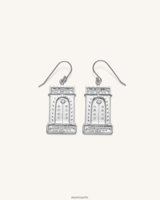 Jw Pei Bolsos - JW PEI Pendientes de arco romano Circón de oro blanco de 18ct chapado y blanco L848F8353 pendientes