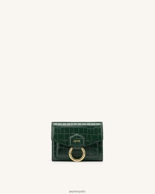 Jw Pei Bolsos - JW PEI billetera stella Croc de color verde oscuro L848F8284 billetera