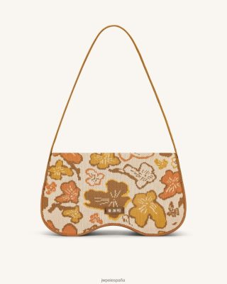 Jw Pei Bolsos - JW PEI bolso de hombro de punto de becci Colección de flores - marrón y naranja y beige L848F8149 bolso de hombro
