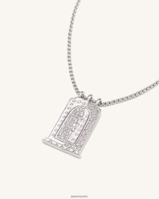 Jw Pei Bolsos - JW PEI collar de colgante de arco pequeño romano Circón de oro blanco de 18ct chapado y blanco L848F8347 collar