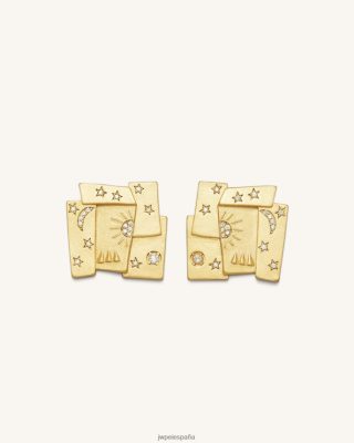 Jw Pei España - JW PEI Pendientes combinados de cosmos 18ct chapado en oro y circón blanco L848F8376 pendientes