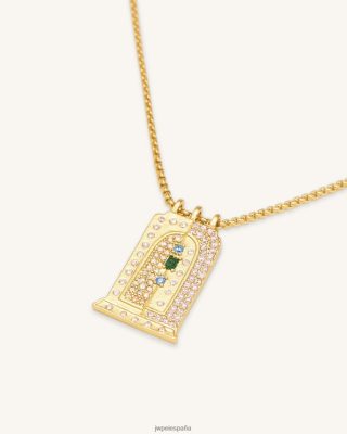 Jw Pei España - JW PEI collar de colgante de arco pequeño romano Circón de 18ct chapado en oro y multicolor L848F8346 collar
