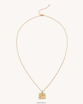 Jw Pei España - JW PEI collar de colgante de ventilador de plátano 18ct chapado en oro y zirón azul marino y nano verde L848F8355 collar