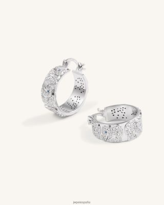 Jw Pei España - JW PEI pendientes de elefante 18ct chapado en oro blanco y espinela blanca chapada y azul L848F8379 pendientes