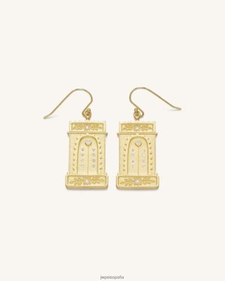 Jw Pei Zapatos - JW PEI Pendientes de arco romano 18ct chapado en oro y circón blanco L848F8351 pendientes