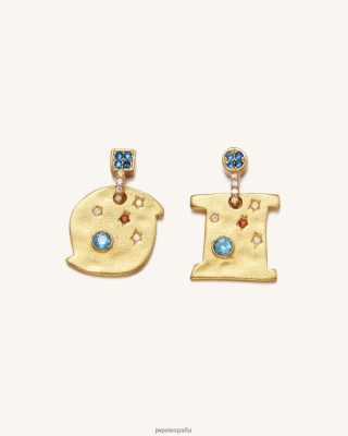 Jw Pei Zapatos - JW PEI Pendientes de cosmos Circón de 18ct chapado en oro y multicolor L848F8396 pendientes