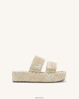 Jw Pei Zapatos - JW PEI Sandalia de toboganes Lexi Terry leche de avena L848F8315 sandalia