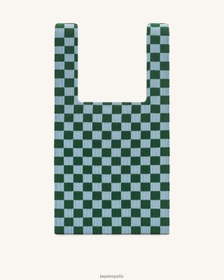 Jw Pei Zapatos - JW PEI bolsa de bolso de punto de checkerboard verde oscuro y hielo L848F8243 bolsas