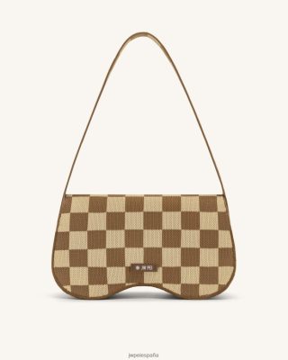 Jw Pei Zapatos - JW PEI bolso de hombro de punto de becci Brown & Beige L848F8111 bolso de hombro