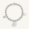 Jw Pei Zapatos - JW PEI brazalete Multi Charm de Cosmos Round Circón de oro blanco de 18ct chapado y blanco L848F8366 pulsera