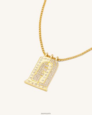 Jw Pei Zapatos - JW PEI collar de colgante de arco pequeño romano 18ct chapado en oro y circón blanco L848F8345 collar