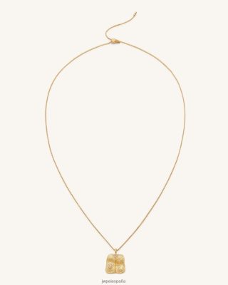 Jw Pei Zapatos - JW PEI collar de colgante de ventilador de plátano 18ct chapado en oro y circón blanco L848F8354 collar